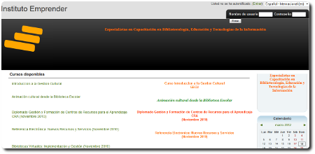 Plataforma Educativa LMS Moodle Instituto Emprender Plataforma e-Learning Instituto Emprender